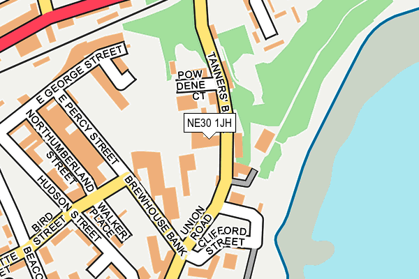NE30 1JH map - OS OpenMap – Local (Ordnance Survey)