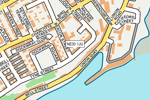 NE30 1JU map - OS OpenMap – Local (Ordnance Survey)