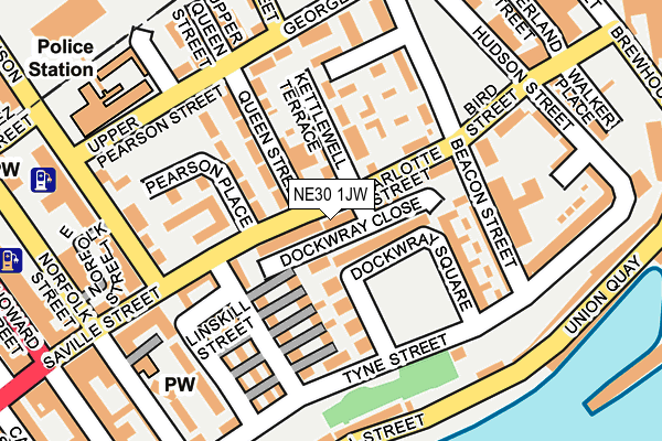 NE30 1JW map - OS OpenMap – Local (Ordnance Survey)