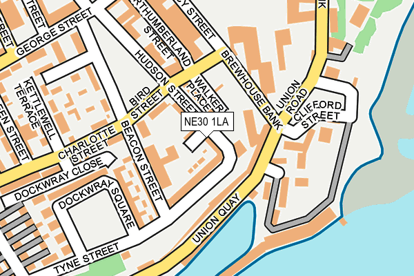 NE30 1LA map - OS OpenMap – Local (Ordnance Survey)