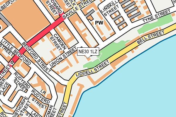 NE30 1LZ map - OS OpenMap – Local (Ordnance Survey)