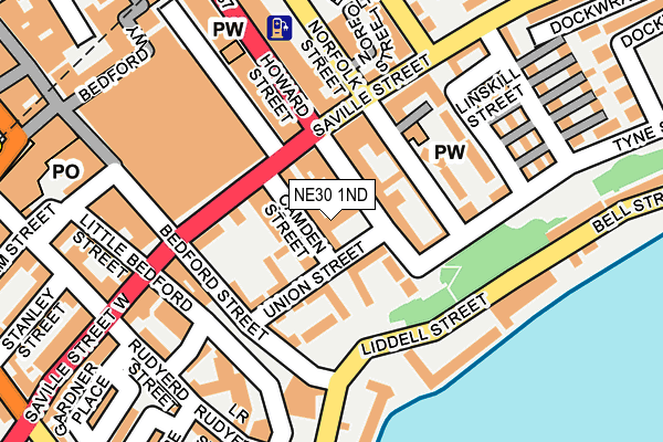 NE30 1ND map - OS OpenMap – Local (Ordnance Survey)