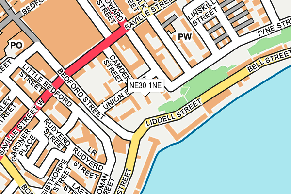 NE30 1NE map - OS OpenMap – Local (Ordnance Survey)