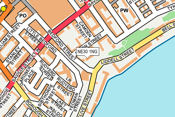 NE30 1NG map - OS OpenMap – Local (Ordnance Survey)
