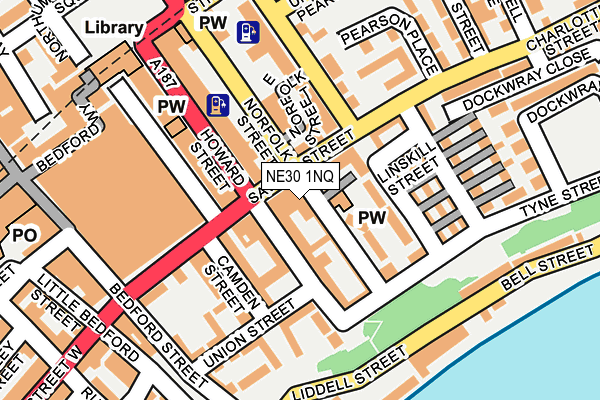 NE30 1NQ map - OS OpenMap – Local (Ordnance Survey)