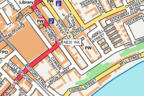NE30 1NX map - OS OpenMap – Local (Ordnance Survey)