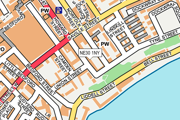 NE30 1NY map - OS OpenMap – Local (Ordnance Survey)