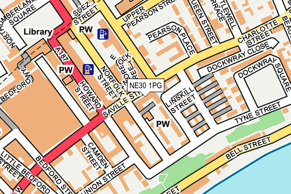 NE30 1PG map - OS OpenMap – Local (Ordnance Survey)