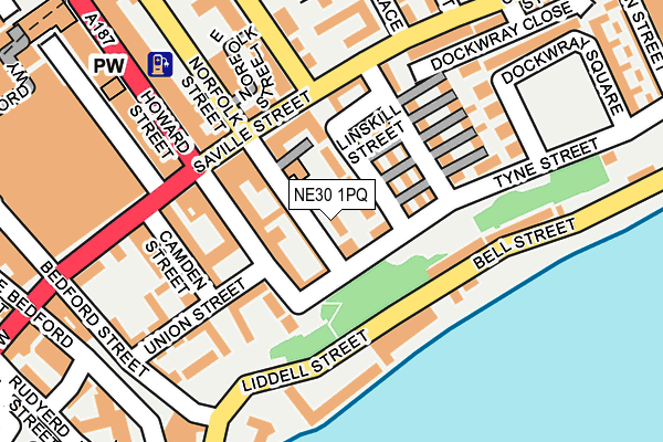 NE30 1PQ map - OS OpenMap – Local (Ordnance Survey)