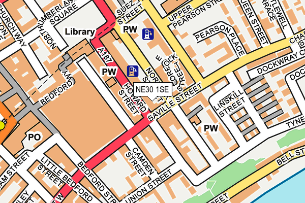 NE30 1SE map - OS OpenMap – Local (Ordnance Survey)