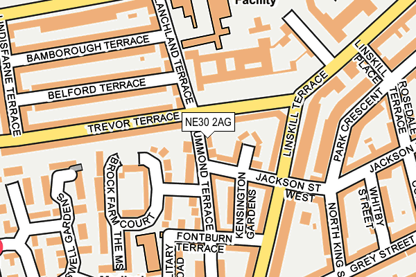 NE30 2AG map - OS OpenMap – Local (Ordnance Survey)