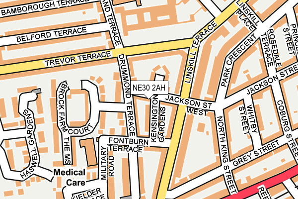 NE30 2AH map - OS OpenMap – Local (Ordnance Survey)