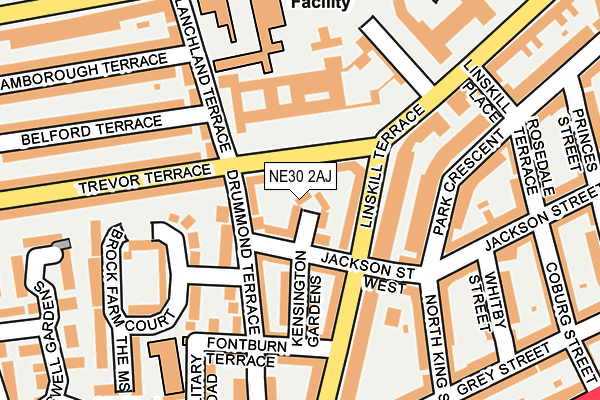 NE30 2AJ map - OS OpenMap – Local (Ordnance Survey)