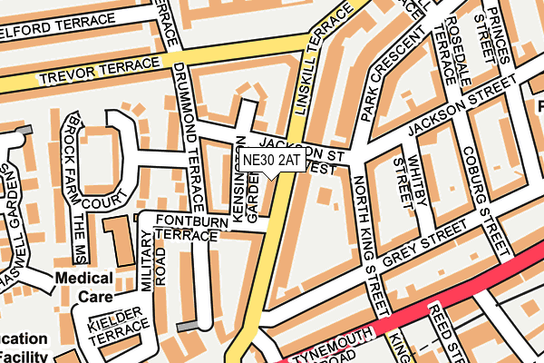 NE30 2AT map - OS OpenMap – Local (Ordnance Survey)