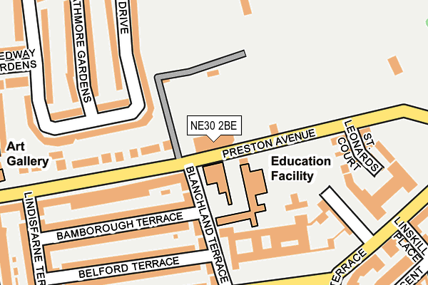 NE30 2BE map - OS OpenMap – Local (Ordnance Survey)