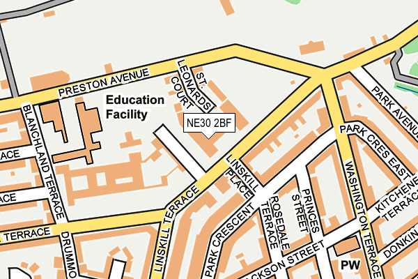 NE30 2BF map - OS OpenMap – Local (Ordnance Survey)