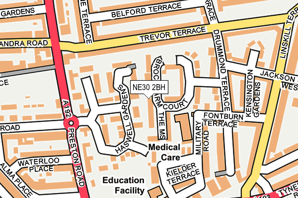 NE30 2BH map - OS OpenMap – Local (Ordnance Survey)