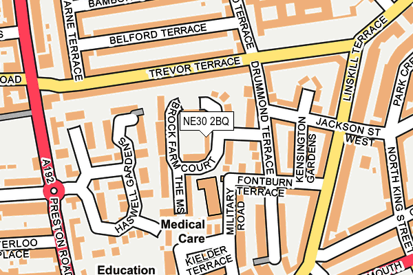 NE30 2BQ map - OS OpenMap – Local (Ordnance Survey)