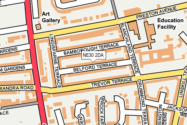 NE30 2DA map - OS OpenMap – Local (Ordnance Survey)