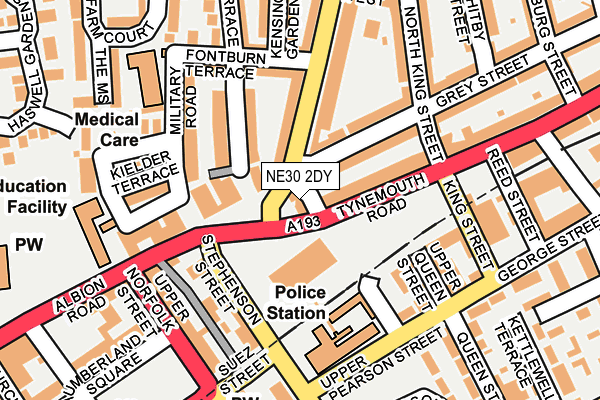 NE30 2DY map - OS OpenMap – Local (Ordnance Survey)