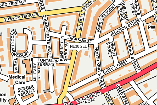 NE30 2EL map - OS OpenMap – Local (Ordnance Survey)