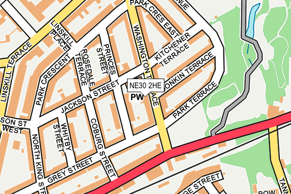 NE30 2HE map - OS OpenMap – Local (Ordnance Survey)
