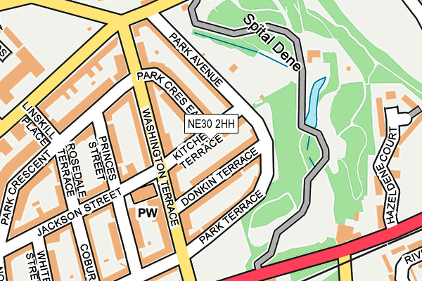 NE30 2HH map - OS OpenMap – Local (Ordnance Survey)