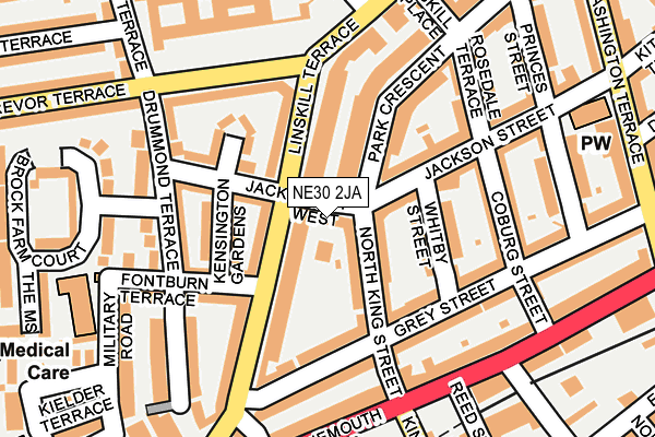 NE30 2JA map - OS OpenMap – Local (Ordnance Survey)