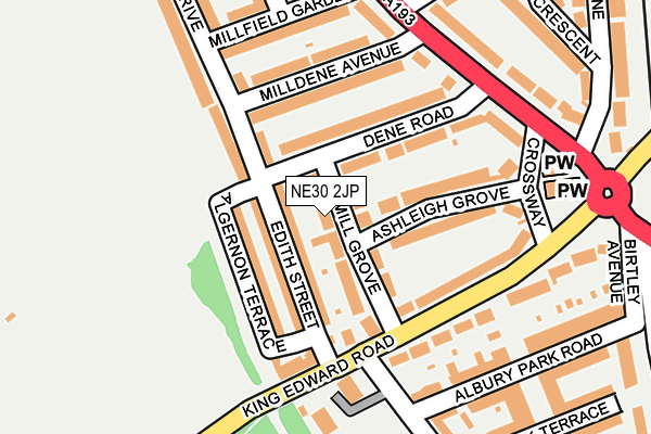 NE30 2JP map - OS OpenMap – Local (Ordnance Survey)