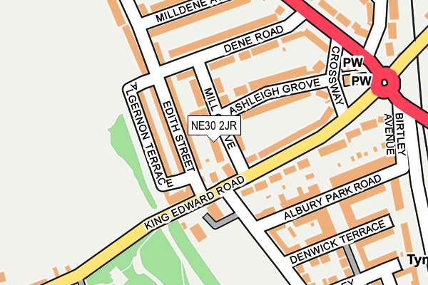 NE30 2JR map - OS OpenMap – Local (Ordnance Survey)
