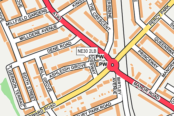 NE30 2LB map - OS OpenMap – Local (Ordnance Survey)