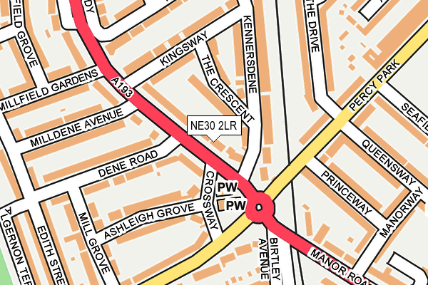 NE30 2LR map - OS OpenMap – Local (Ordnance Survey)