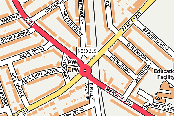 NE30 2LS map - OS OpenMap – Local (Ordnance Survey)