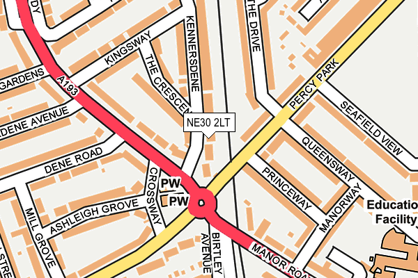 NE30 2LT map - OS OpenMap – Local (Ordnance Survey)