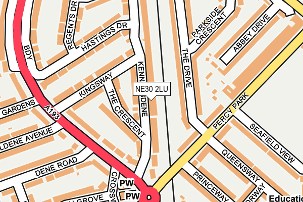 NE30 2LU map - OS OpenMap – Local (Ordnance Survey)