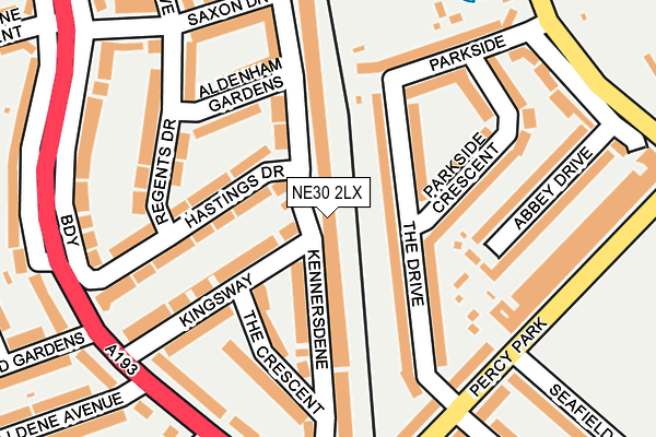 NE30 2LX map - OS OpenMap – Local (Ordnance Survey)