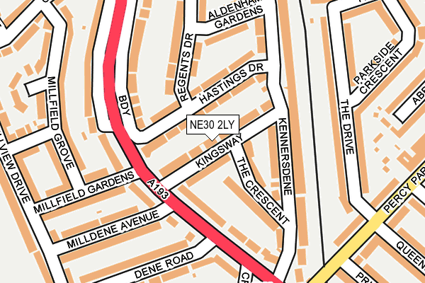 NE30 2LY map - OS OpenMap – Local (Ordnance Survey)