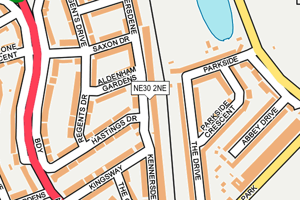 NE30 2NE map - OS OpenMap – Local (Ordnance Survey)