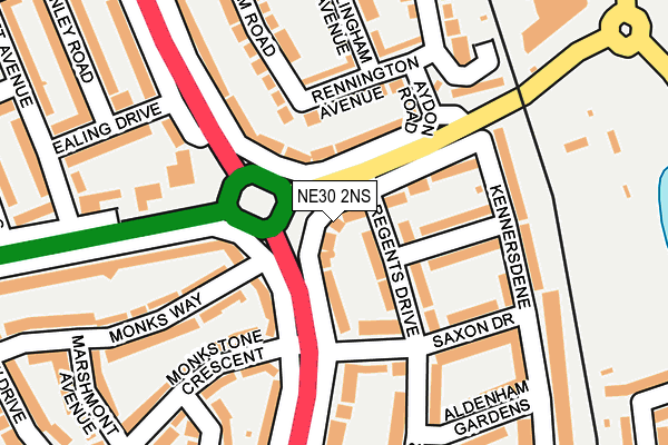 NE30 2NS map - OS OpenMap – Local (Ordnance Survey)