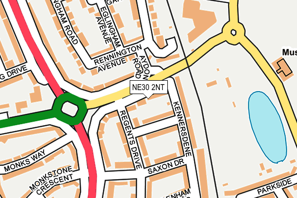 NE30 2NT map - OS OpenMap – Local (Ordnance Survey)
