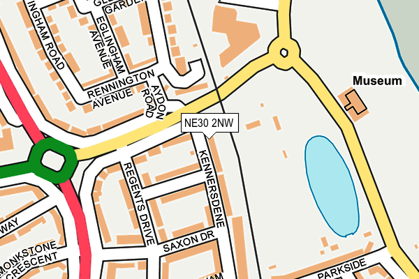 NE30 2NW map - OS OpenMap – Local (Ordnance Survey)