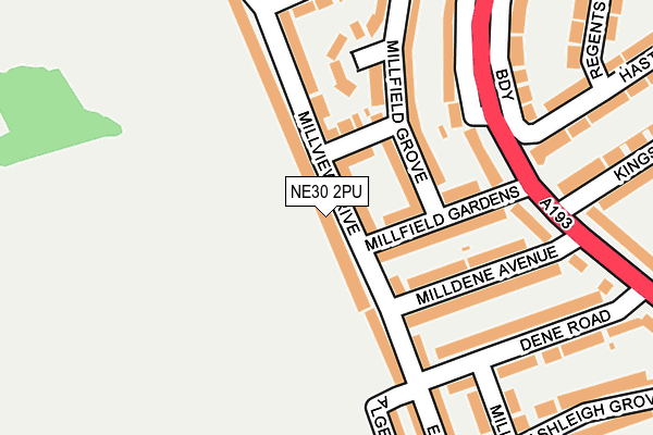 NE30 2PU map - OS OpenMap – Local (Ordnance Survey)