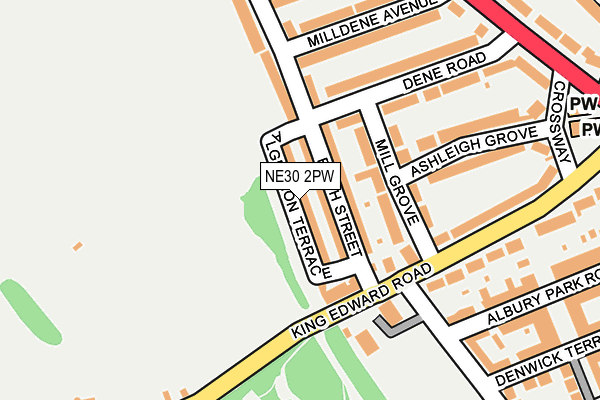 NE30 2PW map - OS OpenMap – Local (Ordnance Survey)