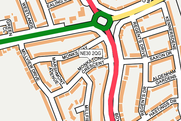 NE30 2QG map - OS OpenMap – Local (Ordnance Survey)