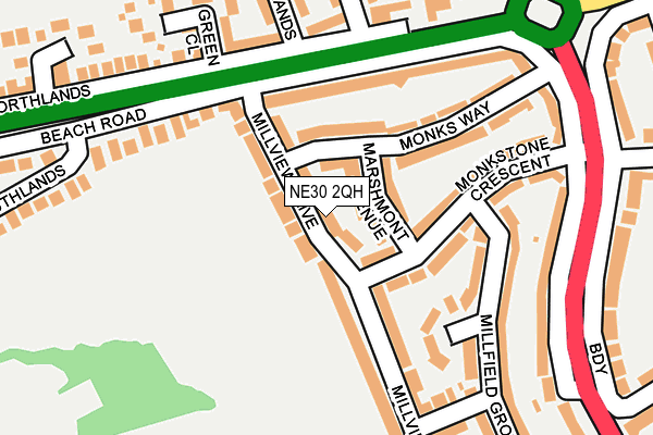 NE30 2QH map - OS OpenMap – Local (Ordnance Survey)