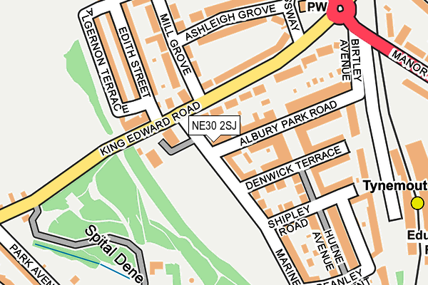NE30 2SJ map - OS OpenMap – Local (Ordnance Survey)