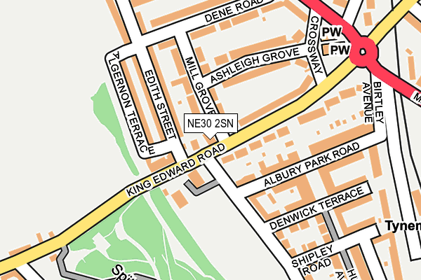 NE30 2SN map - OS OpenMap – Local (Ordnance Survey)
