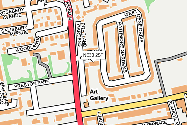 NE30 2ST map - OS OpenMap – Local (Ordnance Survey)