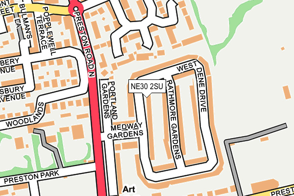 NE30 2SU map - OS OpenMap – Local (Ordnance Survey)