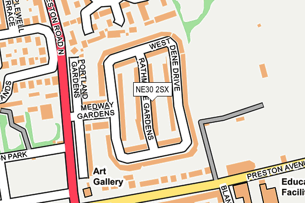 NE30 2SX map - OS OpenMap – Local (Ordnance Survey)